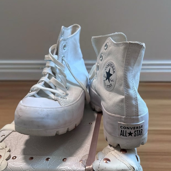 Converse Platform all White Lug Hightops - Picture 4 of 7